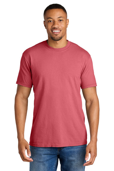 Comfort Colors 1717 Mens Short Sleeve Crewneck T-Shirt Watermelon Pink Model Front