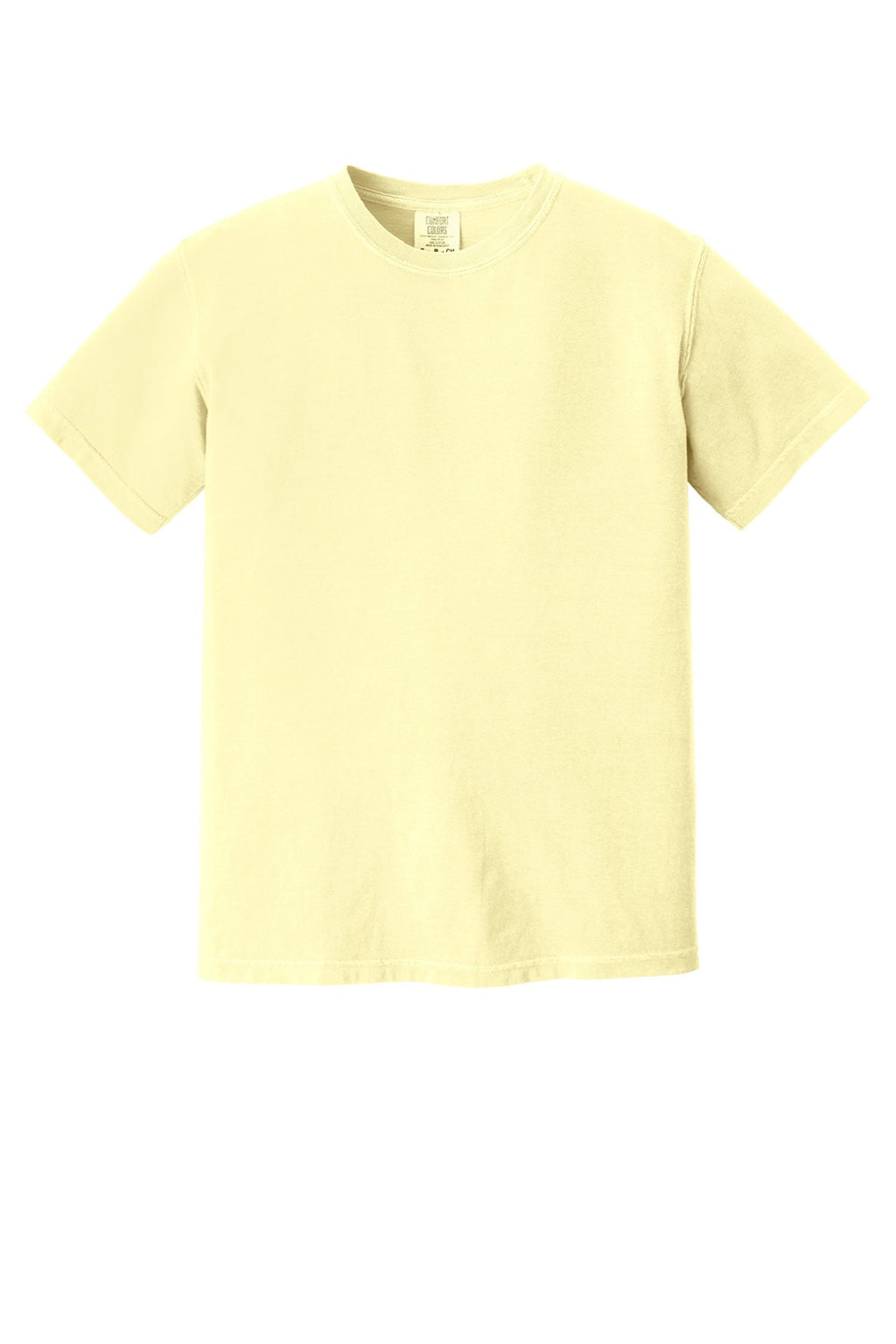 Comfort Colors 1717 Mens Short Sleeve Crewneck T-Shirt Banana Yellow Flat Front