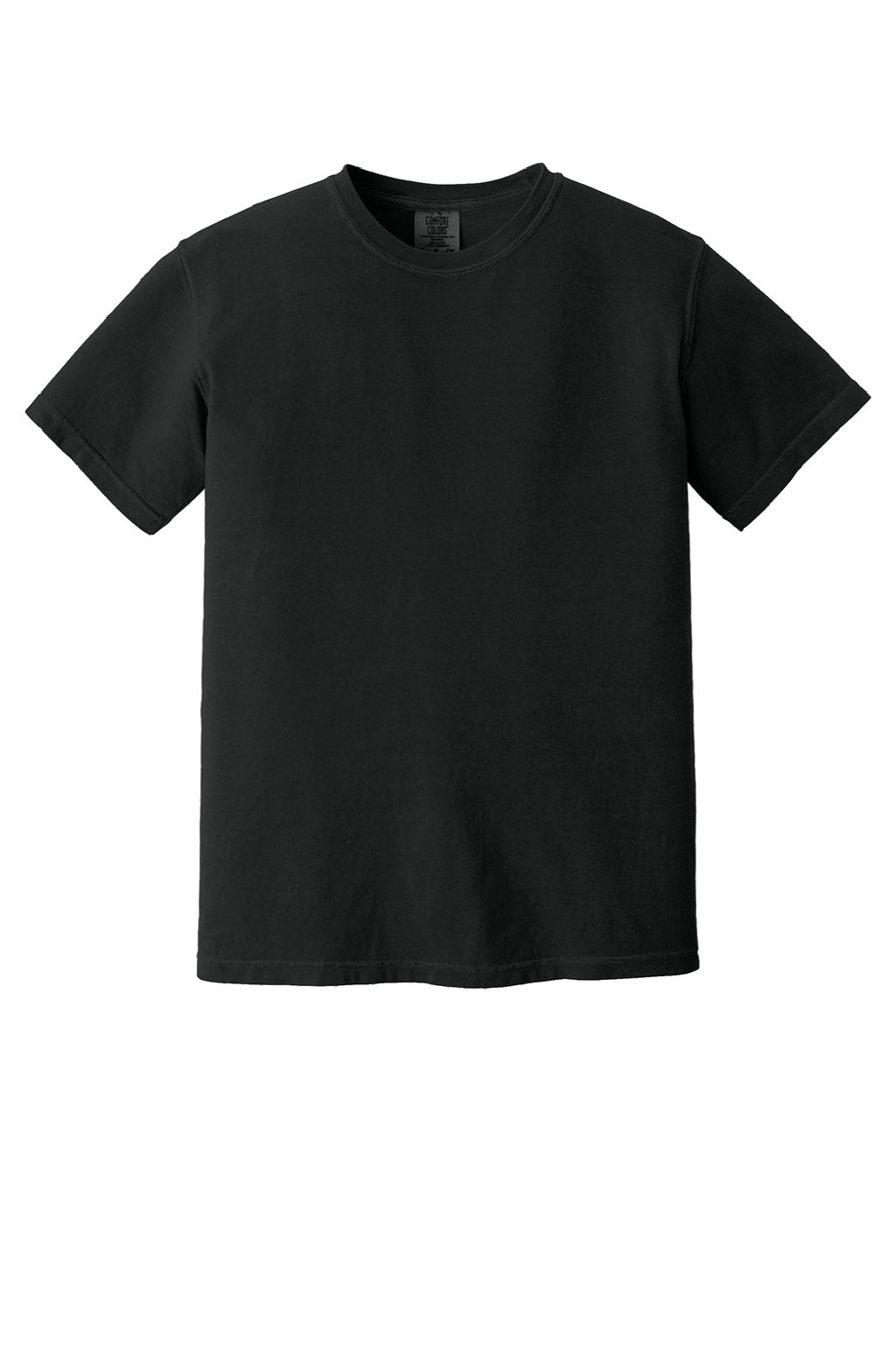 Comfort Colors 1717 Mens Short Sleeve Crewneck T-Shirt Black Flat Front