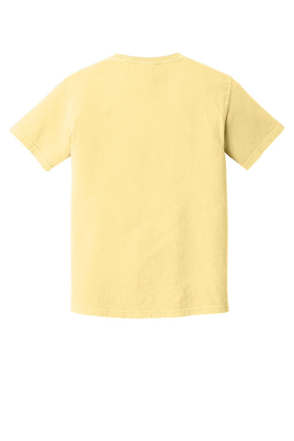 Comfort Colors 1717 Mens Short Sleeve Crewneck T-Shirt Butter Yellow Flat Back