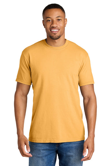 Comfort Colors 1717 Mens Short Sleeve Crewneck T-Shirt Citrus Yellow Model Front