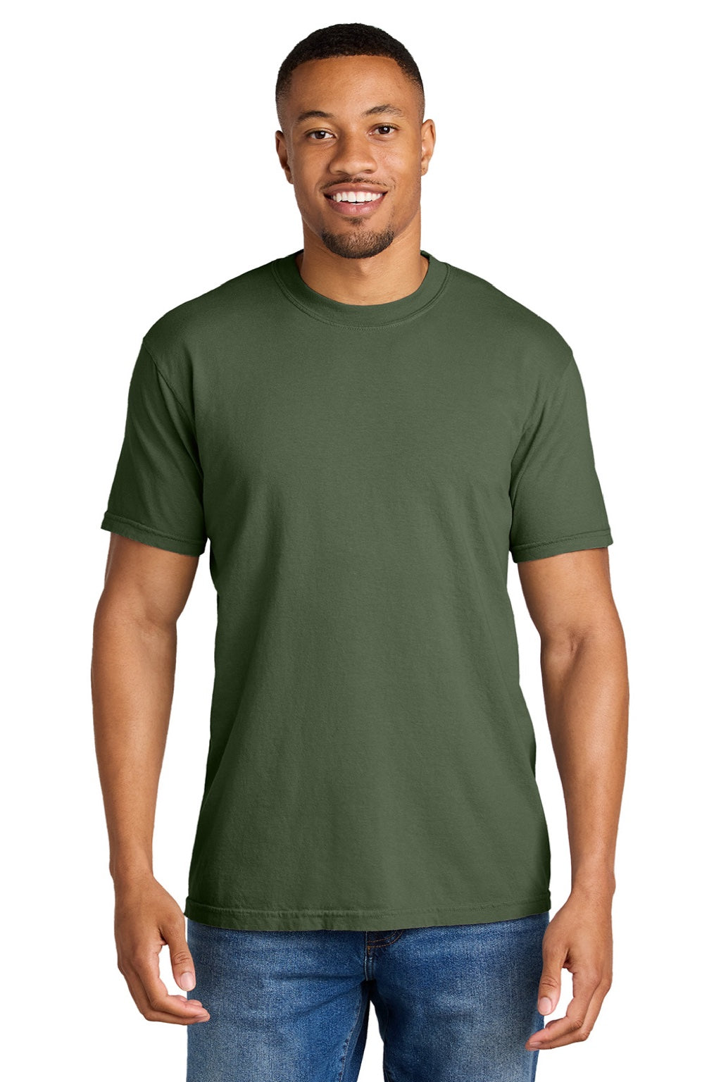 トップス Multi Border Relax Fit T-shirts (green) Comfort Colors 1717 Mens Hemp Green Short Sleeve Crewneck T-Shirt