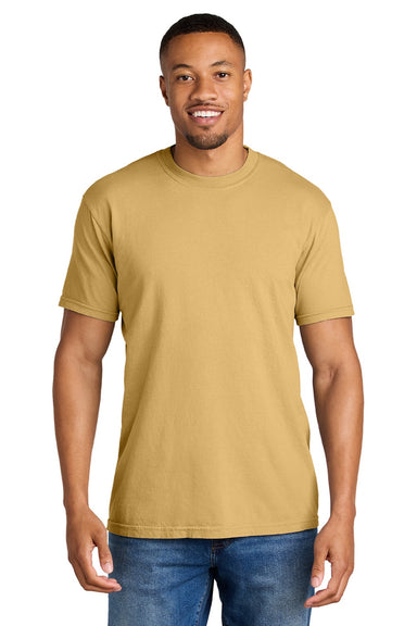 Comfort Colors 1717 Mens Short Sleeve Crewneck T-Shirt Mustard Yellow Model Front