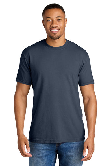 Comfort Colors 1717 Mens Short Sleeve Crewneck T-Shirt Navy Blue Model Front