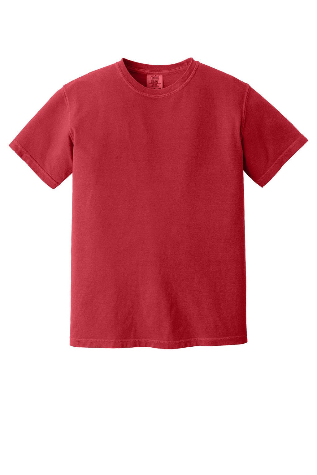 Comfort Colors 1717 Mens Short Sleeve Crewneck T-Shirt Red Flat Front