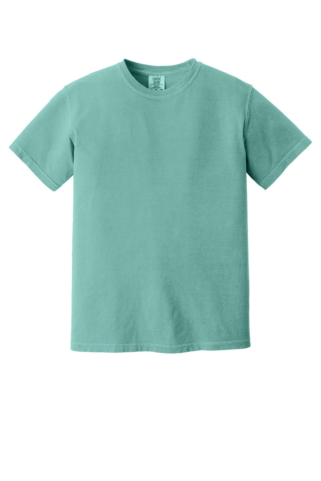 Comfort Colors 1717 Mens Short Sleeve Crewneck T-Shirt Seafoam Green Flat Front