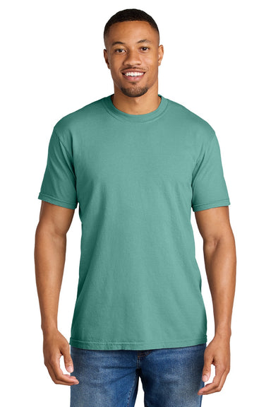 Comfort Colors 1717 Mens Short Sleeve Crewneck T-Shirt Seafoam Green Model Front