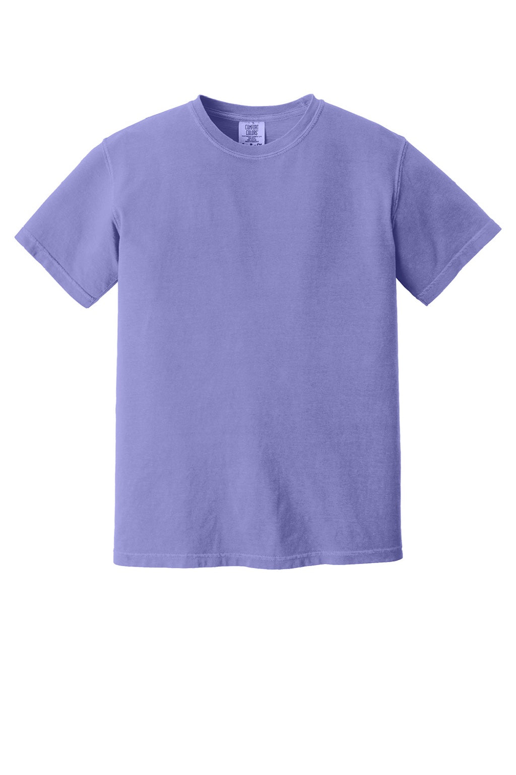 Comfort Colors 1717 Mens Short Sleeve Crewneck T-Shirt Violet Purple Flat Front