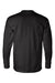 Bayside 8100 Mens USA Made Long Sleeve Crewneck T-Shirt w/ Pocket Black Flat Back