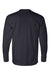 Bayside 8100 Mens USA Made Long Sleeve Crewneck T-Shirt w/ Pocket Navy Blue Flat Back