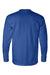 Bayside BA8100 Mens USA Made Long Sleeve Crewneck T-Shirt w/ Pocket Royal Blue Flat Back