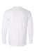 Bayside BA8100 Mens USA Made Long Sleeve Crewneck T-Shirt w/ Pocket White Flat Back