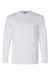 Bayside 6100 Mens USA Made Long Sleeve Crewneck T-Shirt Ash Grey Flat Front