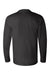 Bayside 6100 Mens USA Made Long Sleeve Crewneck T-Shirt Black Flat Back