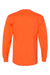 Bayside 6100 Mens USA Made Long Sleeve Crewneck T-Shirt Bright Orange Flat Back