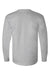 Bayside BA6100 Mens USA Made Long Sleeve Crewneck T-Shirt Dark Ash Grey Flat Back