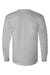 Bayside 6100 Mens USA Made Long Sleeve Crewneck T-Shirt Dark Ash Grey Flat Back
