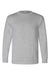 Bayside 6100 Mens USA Made Long Sleeve Crewneck T-Shirt Dark Ash Grey Flat Front