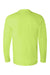 Bayside 6100 Mens USA Made Long Sleeve Crewneck T-Shirt Lime Green Flat Back