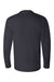 Bayside 6100 Mens USA Made Long Sleeve Crewneck T-Shirt Navy Blue Flat Back