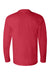 Bayside BA6100 Mens USA Made Long Sleeve Crewneck T-Shirt Red Flat Back
