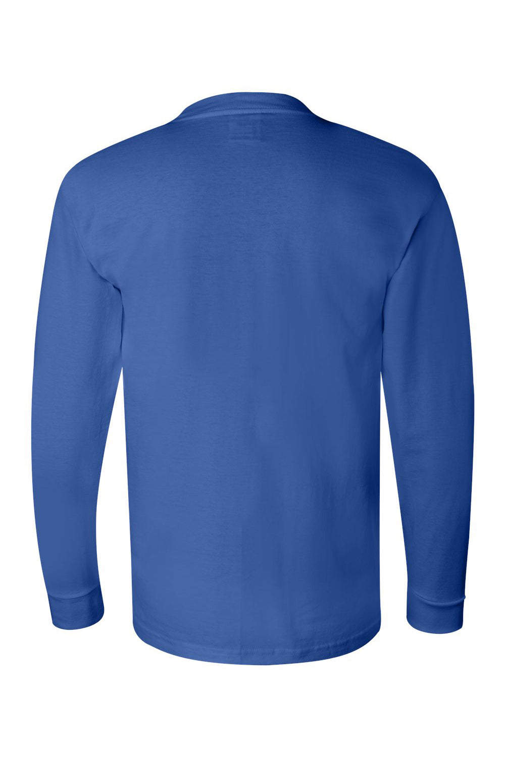 Bayside BA6100 Mens USA Made Long Sleeve Crewneck T-Shirt Royal Blue Flat Back