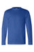 Bayside BA6100 Mens USA Made Long Sleeve Crewneck T-Shirt Royal Blue Flat Front