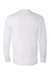 Bayside BA6100 Mens USA Made Long Sleeve Crewneck T-Shirt White Flat Back