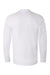 Bayside 6100 Mens USA Made Long Sleeve Crewneck T-Shirt White Flat Back