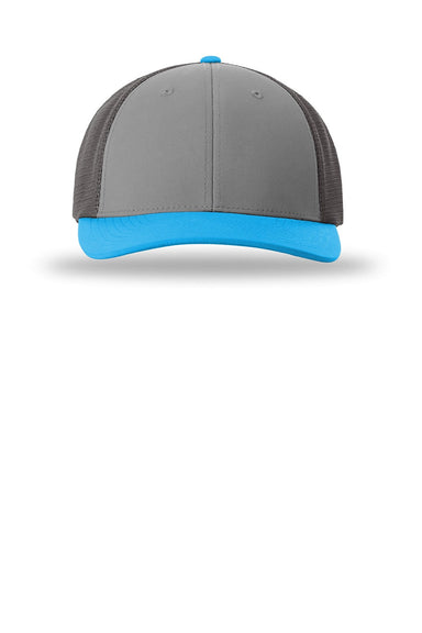 Richardson Hats 173 Mens Hood River Snapback Hat Cement Grey/Dark Charcoal Grey/Pool Blue Flat Front