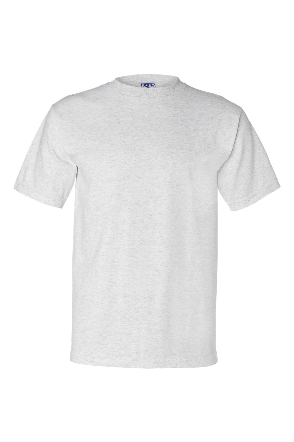 Bayside BA2905 Mens USA Made Short Sleeve Crewneck T-Shirt Ash Grey Flat Front