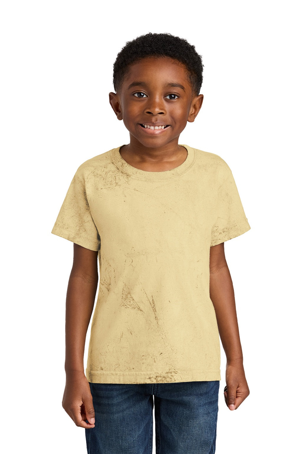 Comfort Colors 1745Y Youth Color Blast Short Sleeve Crewneck T-Shirt Citrine Yellow Model Front