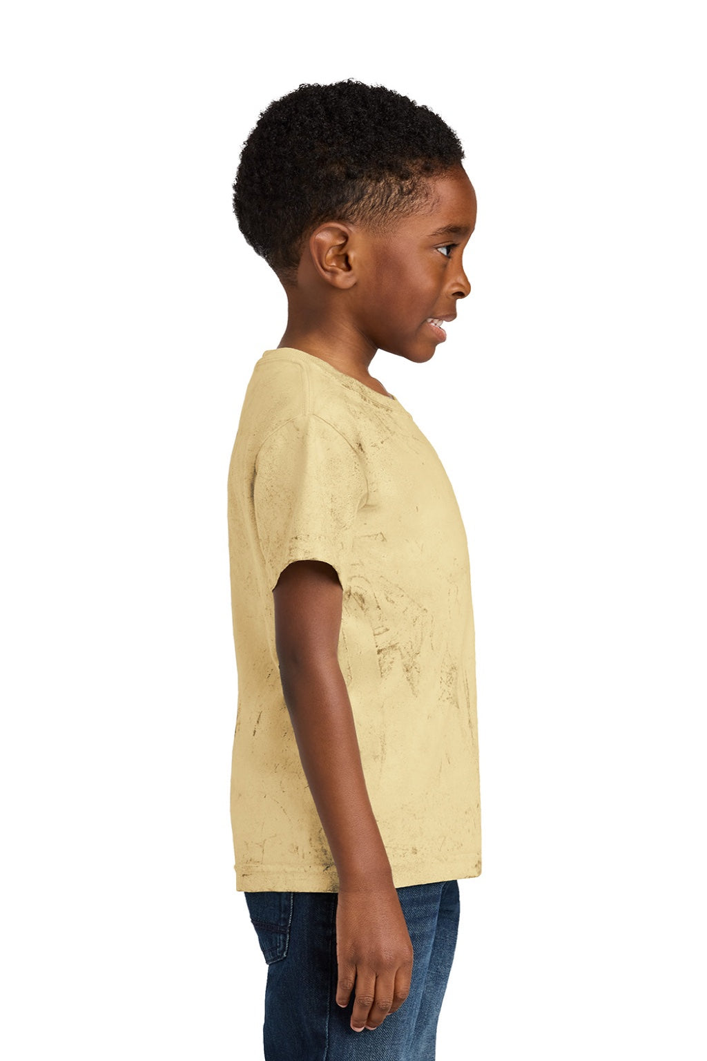 Comfort Colors 1745Y Youth Color Blast Short Sleeve Crewneck T-Shirt Citrine Yellow Model Side