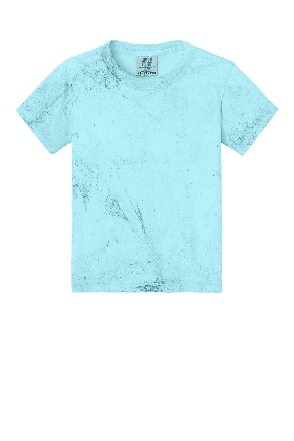 Comfort Colors 1745Y Youth Color Blast Short Sleeve Crewneck T-Shirt Fiji Blue Flat Front