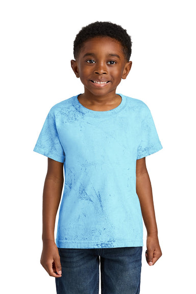 Comfort Colors 1745Y Youth Color Blast Short Sleeve Crewneck T-Shirt Fiji Blue Model Front