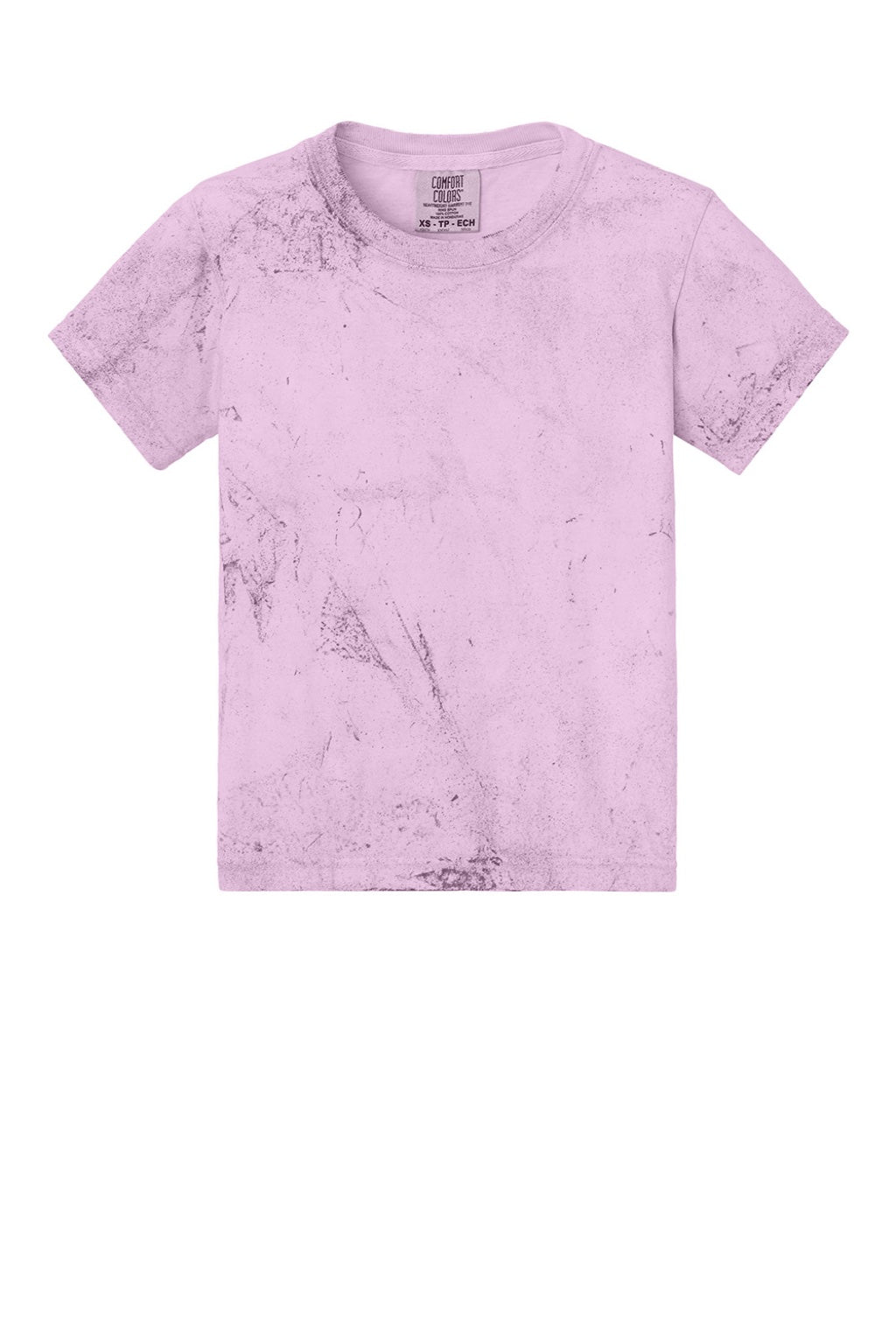 Comfort Colors 1745Y Youth Color Blast Short Sleeve Crewneck T-Shirt Hibiscus Pink Flat Front