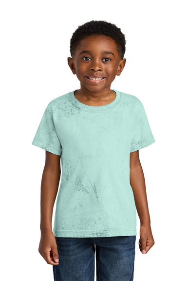 Comfort Colors 1745Y Youth Color Blast Short Sleeve Crewneck T-Shirt Sea Glass Green Model Front