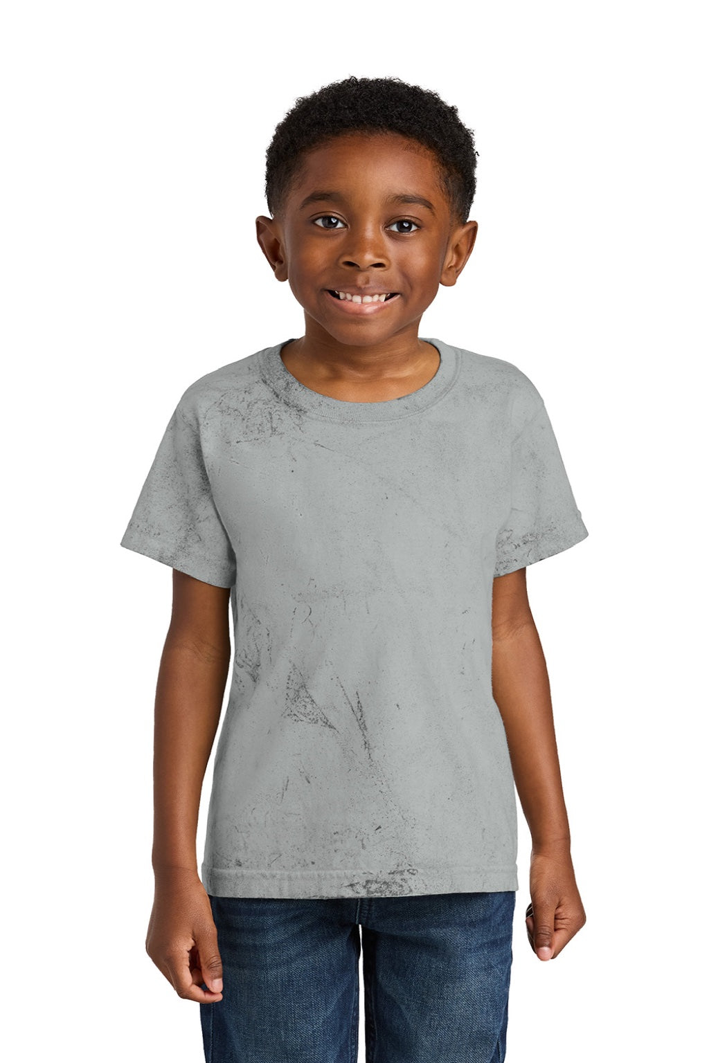 Comfort Colors 1745Y Youth Color Blast Short Sleeve Crewneck T-Shirt Smoke Grey Model Front