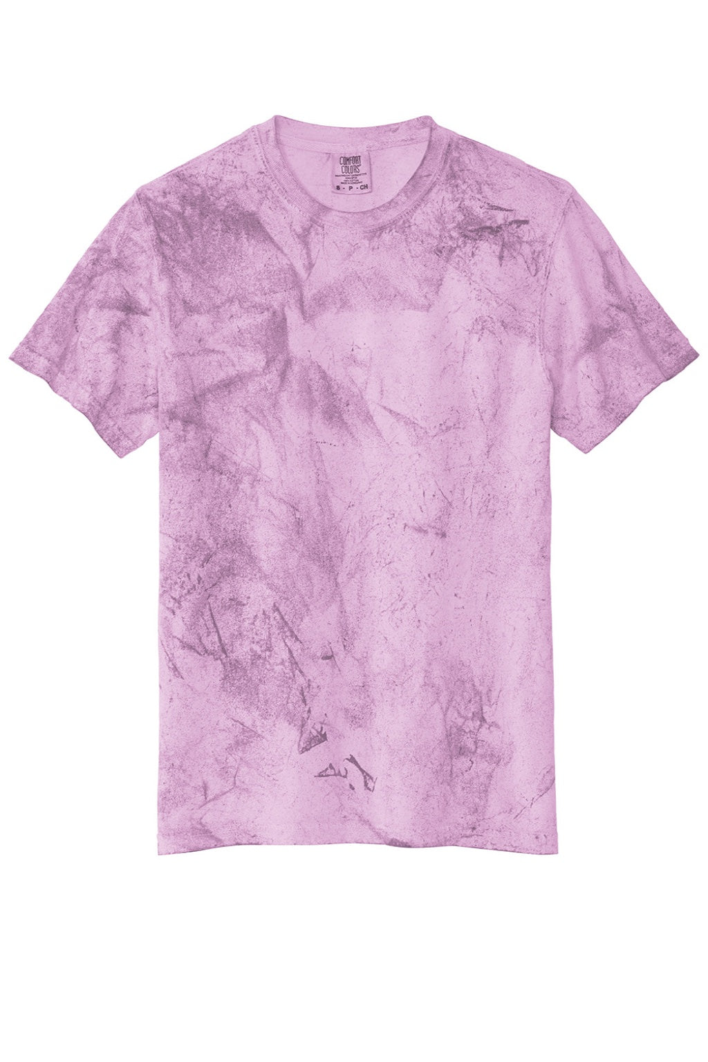 Comfort Colors 1745 Mens Color Blast Short Sleeve Crewneck T-Shirt Hibiscus Pink Flat Front