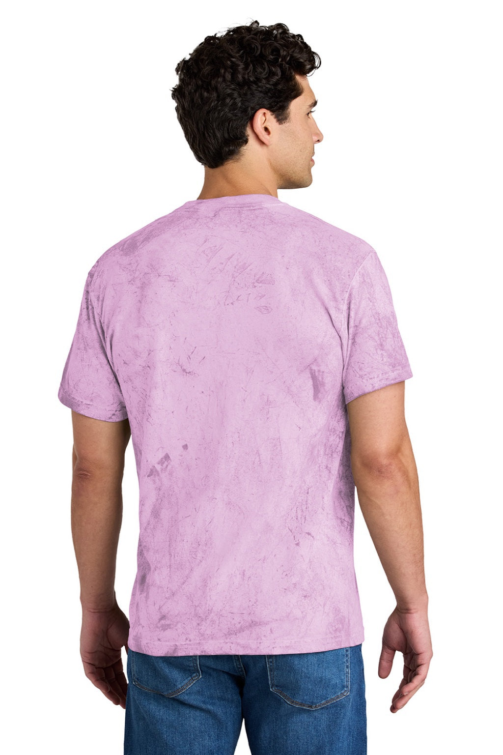 Comfort Colors 1745 Mens Color Blast Short Sleeve Crewneck T-Shirt Hibiscus Pink Model Back