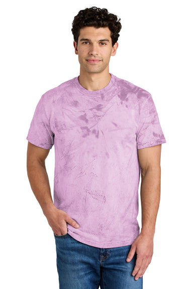 Comfort Colors 1745 Mens Color Blast Short Sleeve Crewneck T-Shirt Hibiscus Pink Model Front
