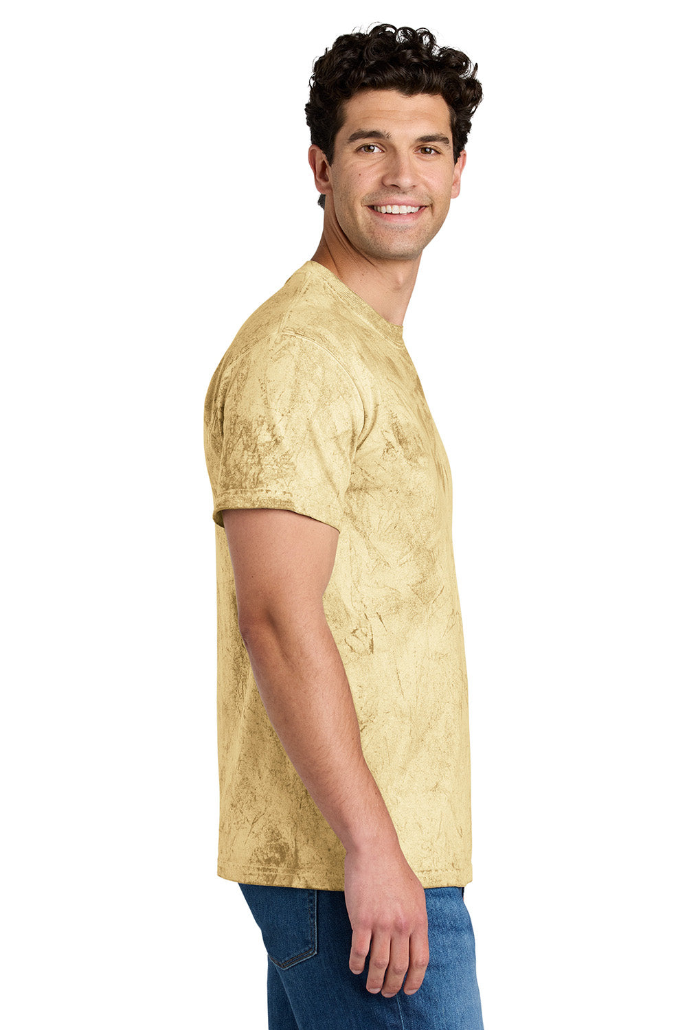 Comfort Colors 1745 Mens Color Blast Short Sleeve Crewneck T-Shirt Citrine Yellow Model Side