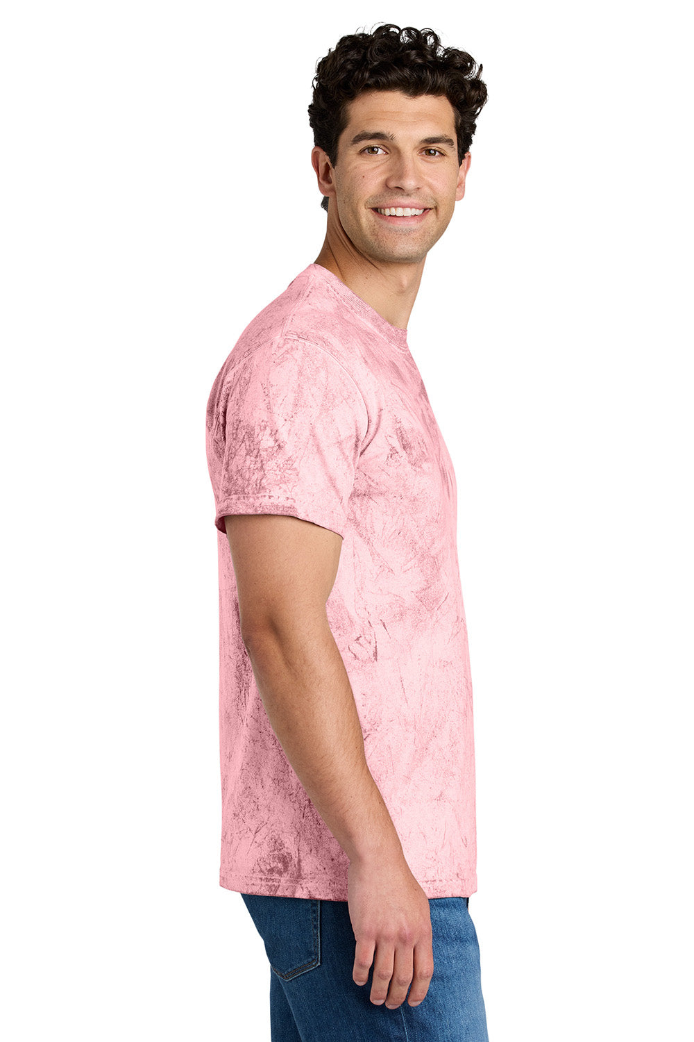 Comfort Colors 1745 Mens Color Blast Short Sleeve Crewneck T-Shirt Clay Red Model Side