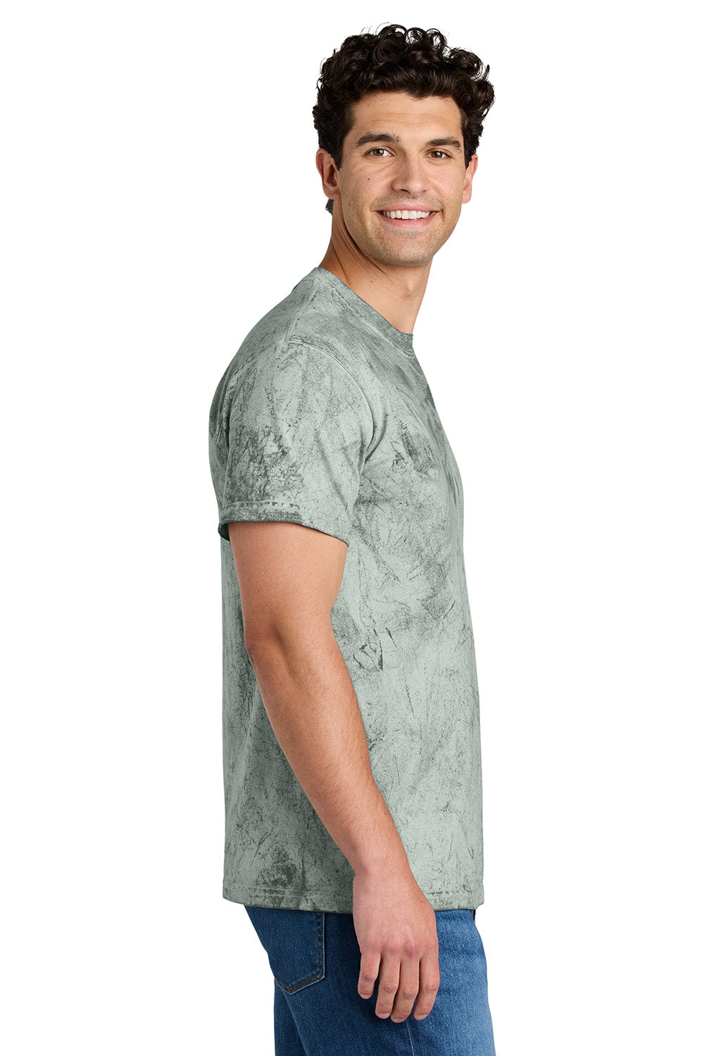 Comfort Colors 1745 Mens Color Blast Short Sleeve Crewneck T-Shirt Fern Green Model Side