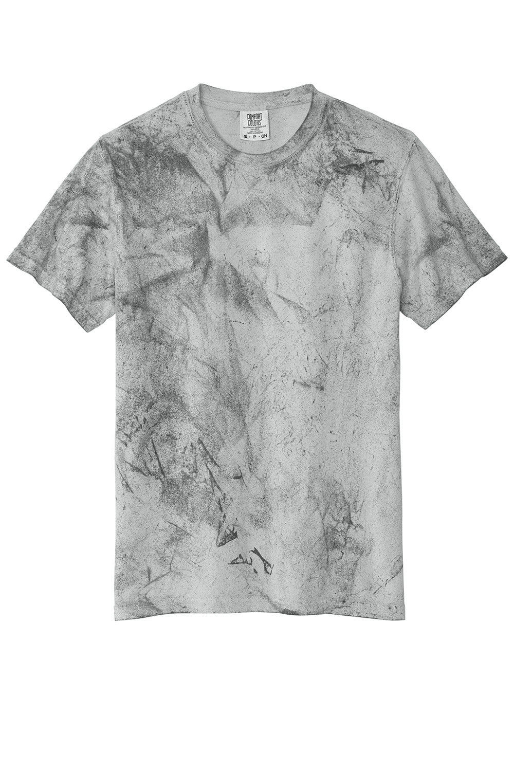 Comfort Colors 1745 Mens Color Blast Short Sleeve Crewneck T-Shirt Smoke Grey Flat Front