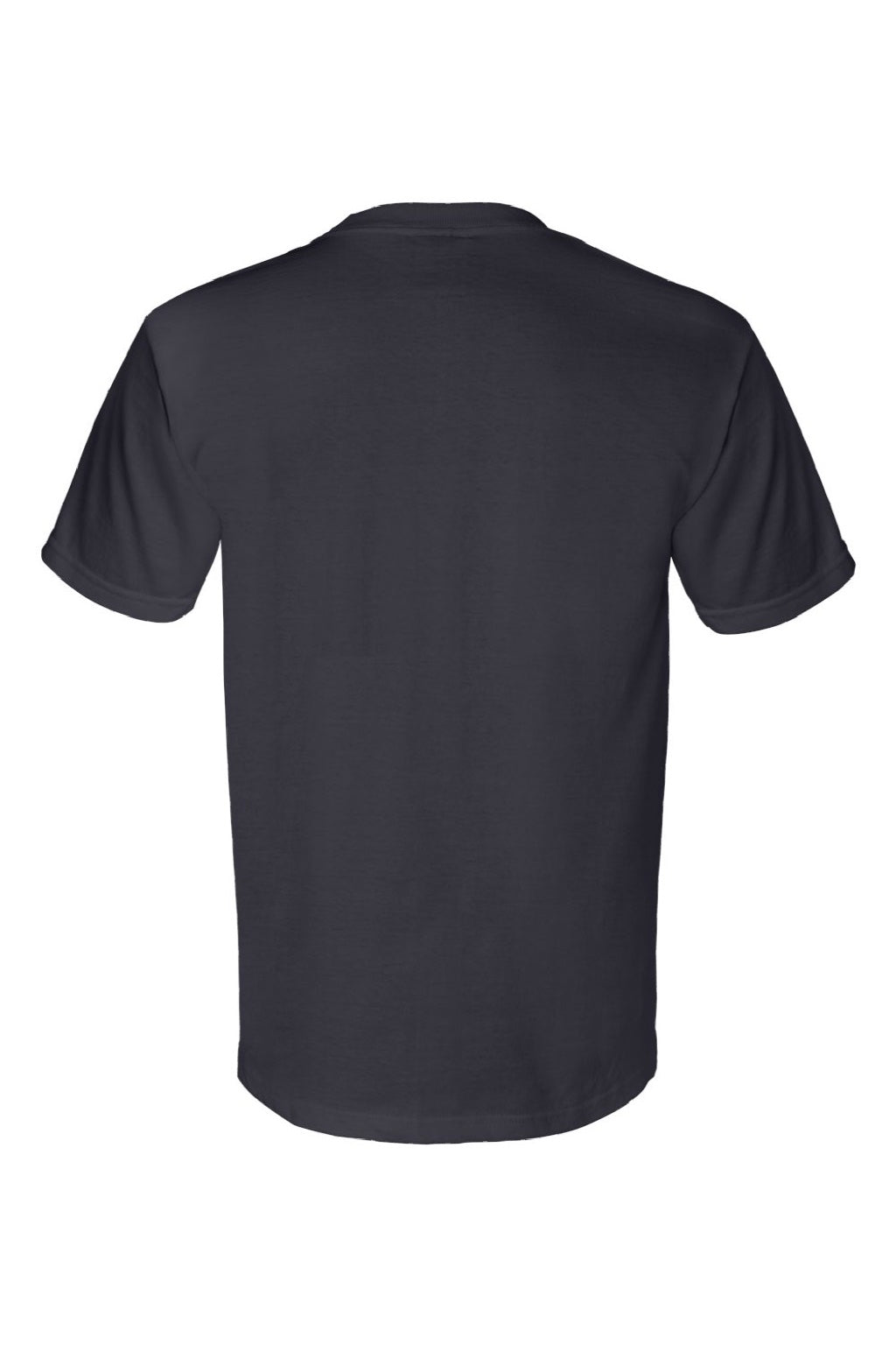 Bayside 3015 Mens Union Made Short Sleeve Crewneck T-Shirt w/ Pocket Navy Blue Flat Back