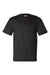 Bayside BA7100 Mens USA Made Short Sleeve Crewneck T-Shirt w/ Pocket Black Flat Front