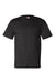 Bayside 7100 Mens USA Made Short Sleeve Crewneck T-Shirt w/ Pocket Black Flat Front