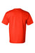 Bayside 7100 Mens USA Made Short Sleeve Crewneck T-Shirt w/ Pocket Bright Orange Flat Back
