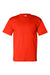 Bayside 7100 Mens USA Made Short Sleeve Crewneck T-Shirt w/ Pocket Bright Orange Flat Front